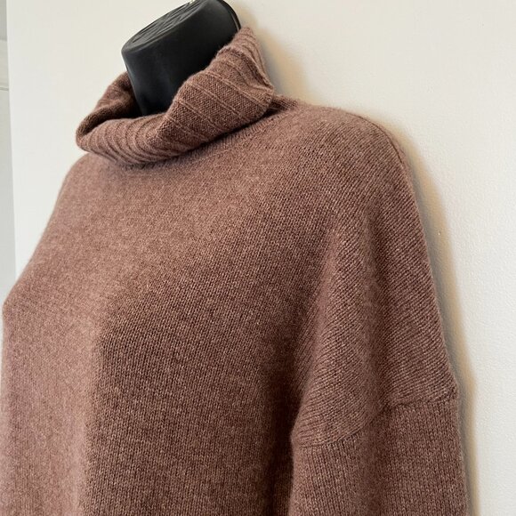 H by Halston Cashmere and Merino Wool Blend Taupe Turtleneck Sweater, Size Small - Picture 4 of 10